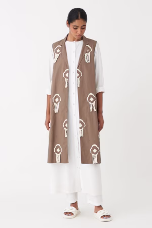 Cedar wave embellished Jacket Set