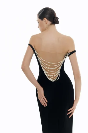 Alternative view of Black Pearl Beaded