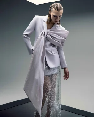 Lila Jacket with Chic Draped Panel