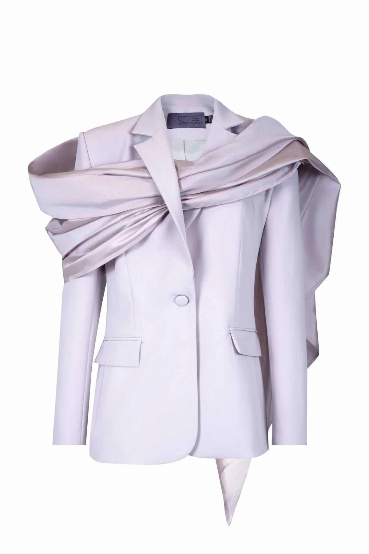 Lila Jacket with Chic Draped Panel - Image 2