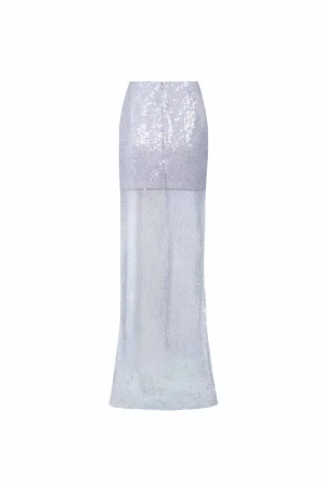 Sparkling Sequin Mesh Overlay, Lilac Skirt