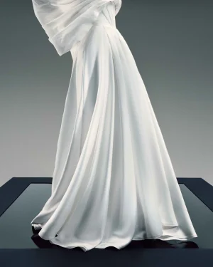 Flared High-Waisted Corset Mikado Piqué Skirt