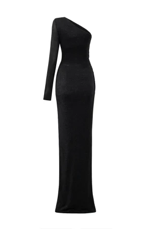 Alternative view of Column Evening Gown With One Shoulders.