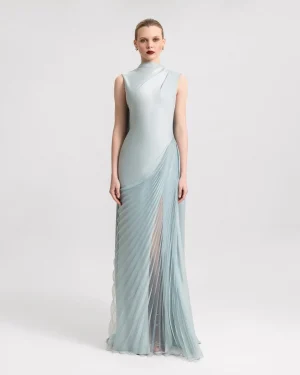 Asymmetrical Sheer Overskirt Dress