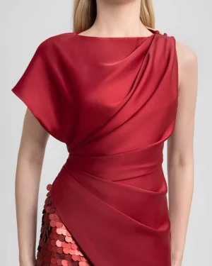 Alternative view of Asymmetrical Satin Dress