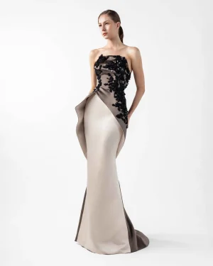 Dual-Tone Cream Gown
