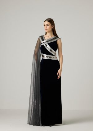 Metallic Tape Velvet Kaftan