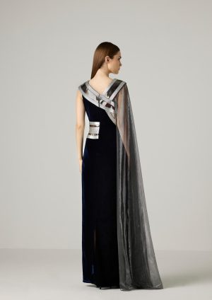 Alternative view of Metallic Tape Velvet Kaftan