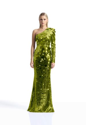The Shimmer is a Prism Lime Gown
