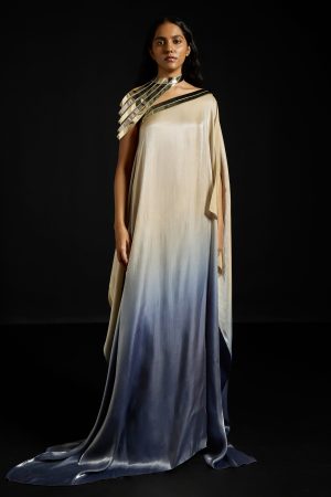 Gold Satin Metallic Kaftan