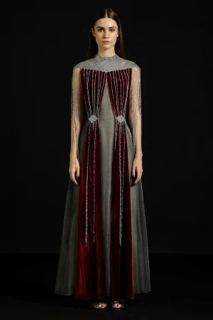 Red Tulle, Velvet Sequins, Kaftan