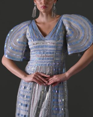 Alternative view of Silver/Blue Kaftan
