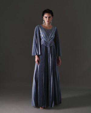 Blue Pleated Kaftan