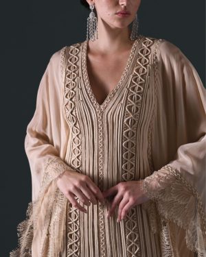 Alternative view of Beige Embroidered Kaftan