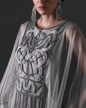 Alternative view of Grey Embroidered Kaftan