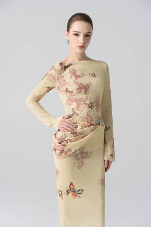 Butterfly Veil Pencil Gown