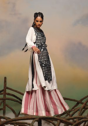 Ivory Khaadi Kurta Kaftan