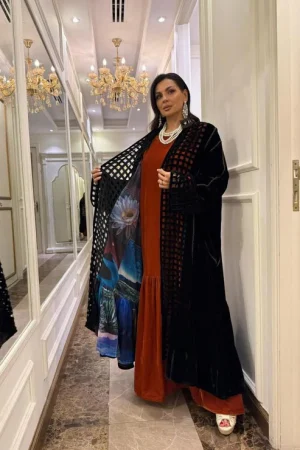 Alternative view of Black/Orange Kaftan