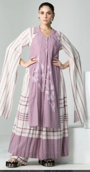 Purple/White Kaftan