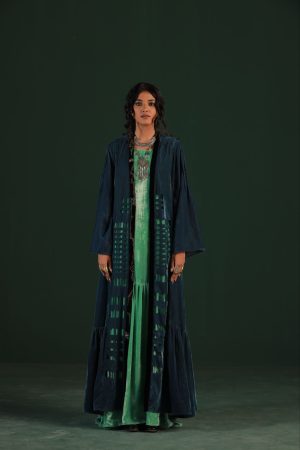 Teal Blue/Green Velvet Kaftan