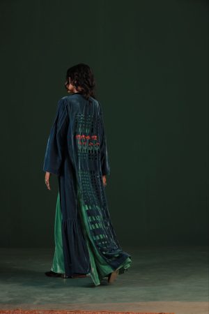 Alternative view of Teal Blue/Green Velvet Kaftan