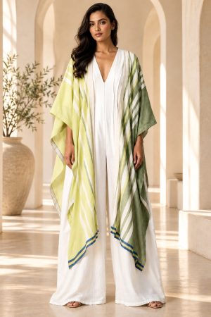 White/Green Kaftan