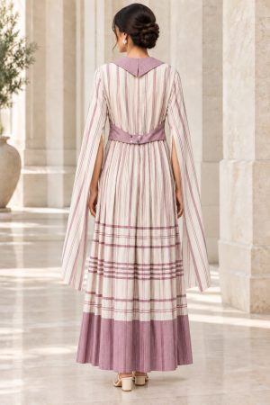 Alternative view of Purple/White Kaftan