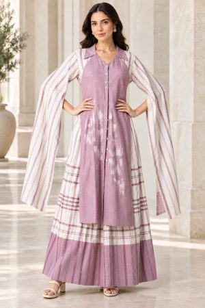Purple/White Kaftan