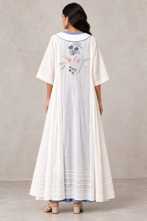 Alternative view of White/Blue Kaftan