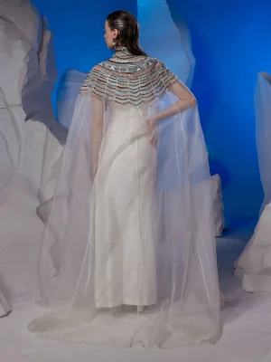 Alternative view of Cotton Silk High-Neck Fitted Kaftan