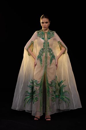 Off White Silk Cotton Kaftan