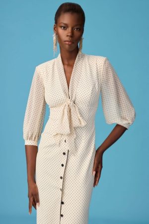 Alternative view of Beige Polka Dot Dress