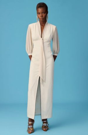 Beige Polka Dot Dress