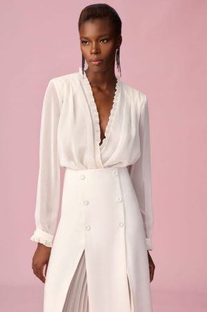 Alternative view of White Pleated Skirt