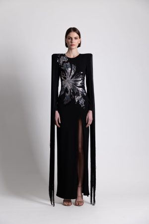 Sequined Floral Dress