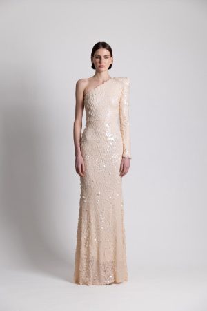 One Shoulder Sequins Dress