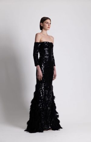 Alternative view of Black Sequin Tulle Dress