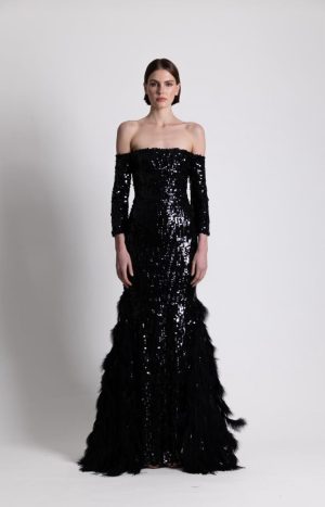 Black Sequin Tulle Dress