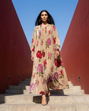 Floral Velvet Kaftan