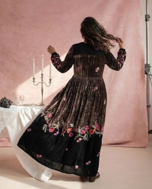 Alternative view of Brown Floral Kaftan