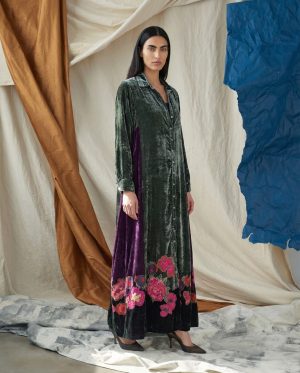 Purple  Velvet Kaftan