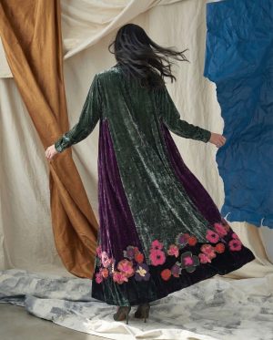 Alternative view of Purple  Velvet Kaftan