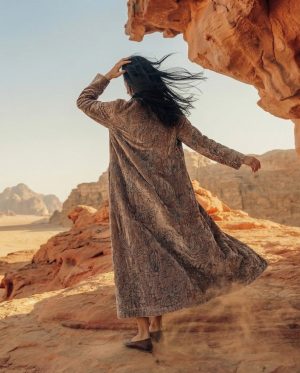 Alternative view of Beige Velvet Coat