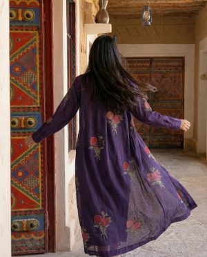 Alternative view of Purple Floral Kaftan