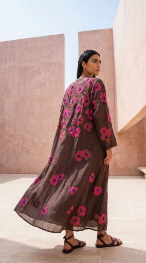 Alternative view of Black Rose Kaftan