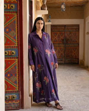 Purple Floral Kaftan