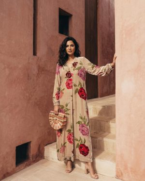 Floral V-Neck Kaftan