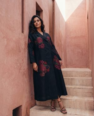 Black Coat Floral Kaftan