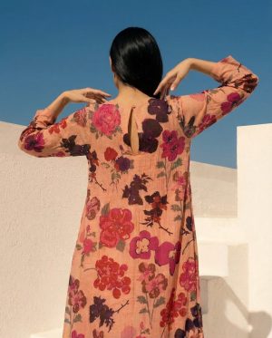 Alternative view of Pleated Floral Kaftan