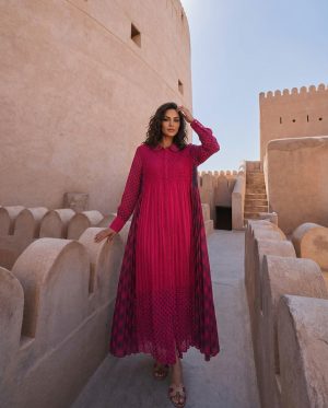 Pink Polka Dot Kaftan